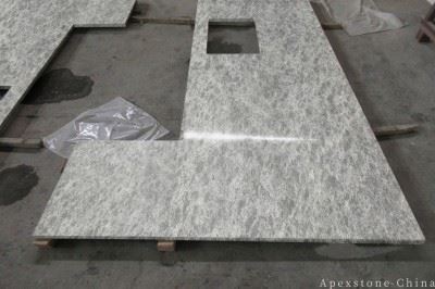 Leren Pandora Ash Grey Marble Island-werkbladen